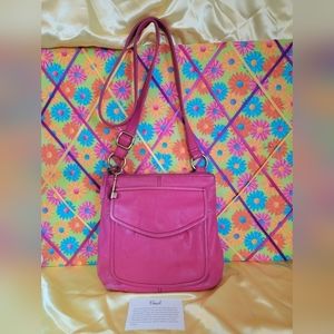 Vintage Fossil Maddox Leather Crossbody Purse Bag